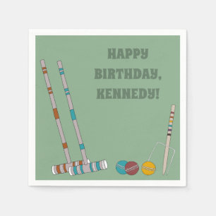 Guardanapo De Papel Croquet Set, Yard Game Custom Outdoor Party