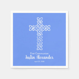 Guardanapo De Papel Cruz   Cornflower Blue Communtion Baptism Christen