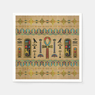 Guardanapo De Papel Cruz egípcia - ornamento de Ankh no papiro