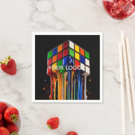 Guardanapo De Papel Cubo Mágico de Arco-íris Cromado Derretendo