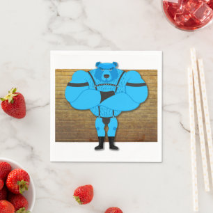 Guardanapo De Papel Cueca de couro desenho animado urso gay musculoso