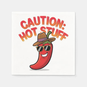 Guardanapo De Papel Cuidado: Design de Pimenta Quente - Diversão