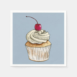 Guardanapo De Papel Cupcake bonito do Doodle da aguarela