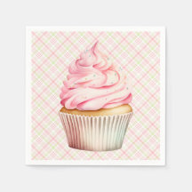 Cupcake de Aquarela Rosa