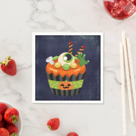 Guardanapo De Papel Cupcake de Halloween bonito e assustador com uma b