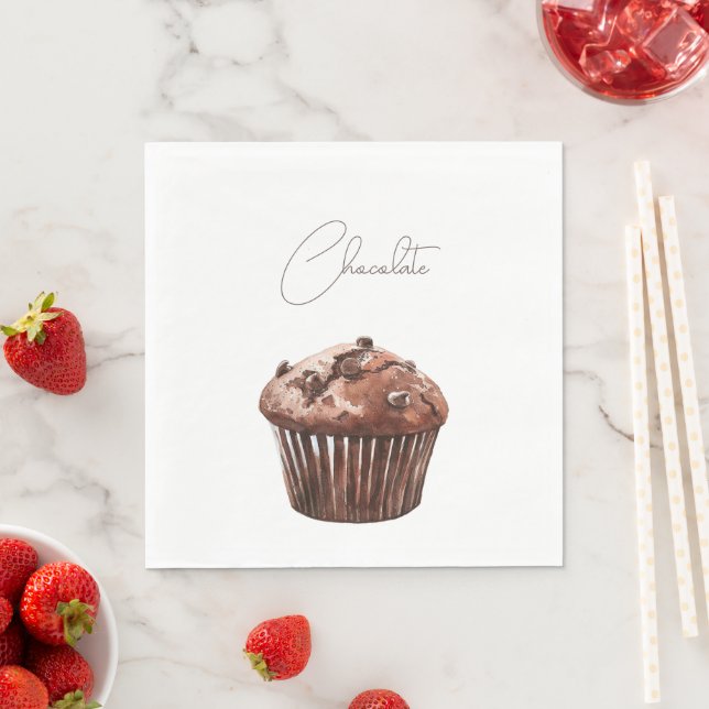 Guardanapo De Papel Cupcake de Muffin com Gotinhas de Chocolate (Insitu)
