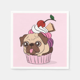 Guardanapo De Papel Cupcake Pug