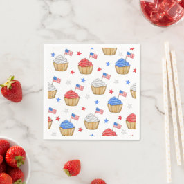 Guardanapo De Papel Cupcakes de Sinalizador Patriótico Blue Star