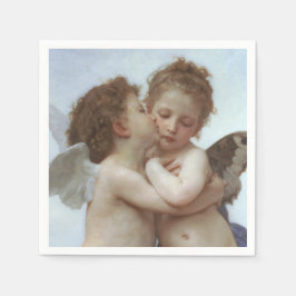 Guardanapo De Papel Cupid and Psyche as children - William Bouguereau