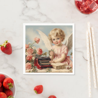 Guardanapo De Papel Cupid Angel escreve uma carta de amor
