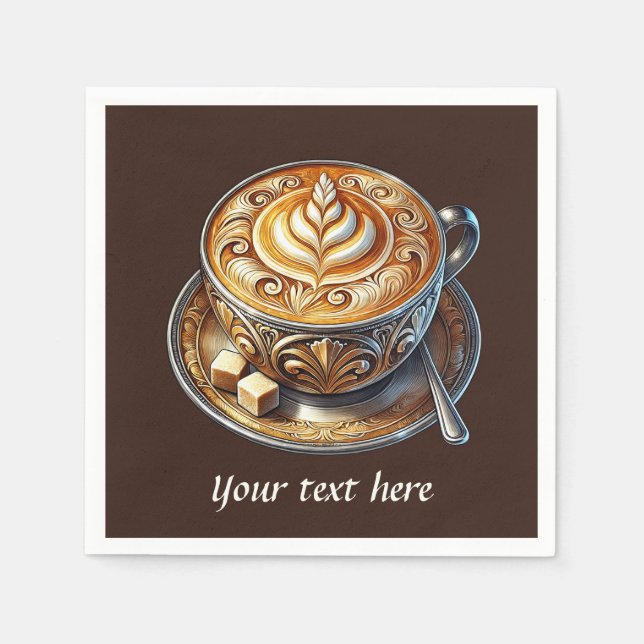 Guardanapo De Papel Curioso adicionar café de texto (Frente)