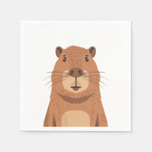 Guardanapo De Papel Curioso Capybara Portrait