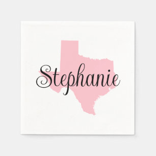 Guardanapo De Papel Curly Script Name Pink Texas