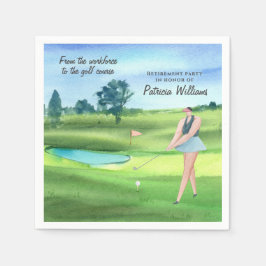 Guardanapo De Papel Curso De Golfe Da Watercolor Reformado Com Golfe
