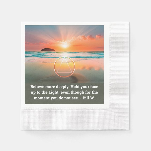 Guardanapo De Papel Custom AA Prayer Napkin | Sunrise Beach Symbol (Frente)