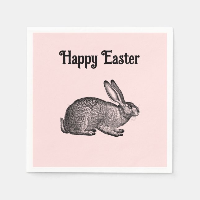 Guardanapo De Papel CUSTOM BACKGROUND - Happy Easter Rabbit Napkins (Frente)