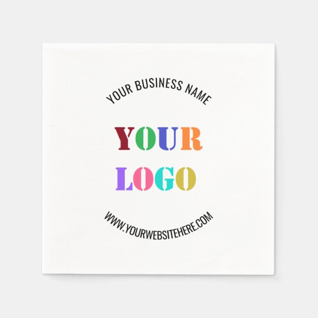 Guardanapo De Papel Custom Company Logo Name Website Business Napkins (Frente)