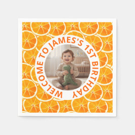 Guardanapo De Papel Custom First Birthday Paper Napkins with Photo