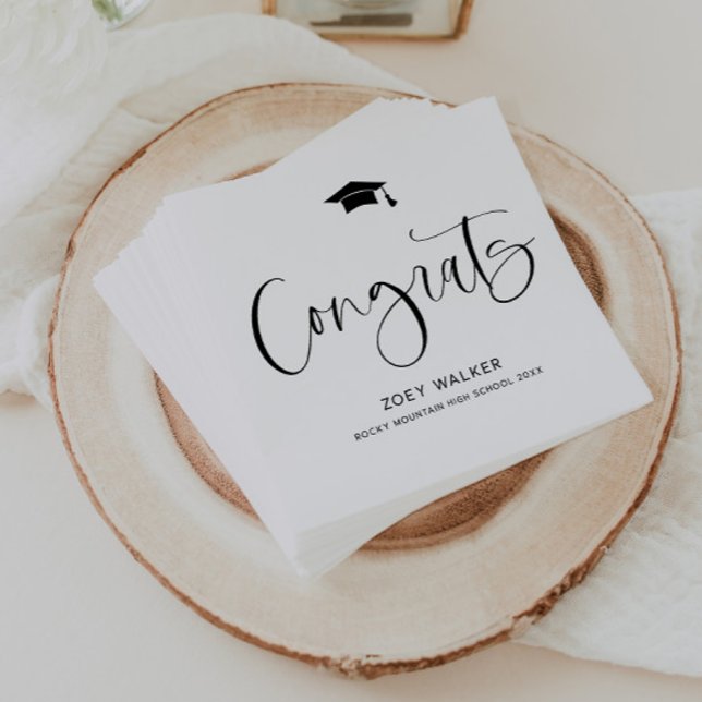 Guardanapo De Papel Custom High School Or College Graduation Napkin (Criador carregado)