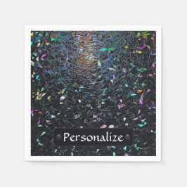 Guardanapo De Papel Custom Iridescent Abstract Stained Glass Pattern