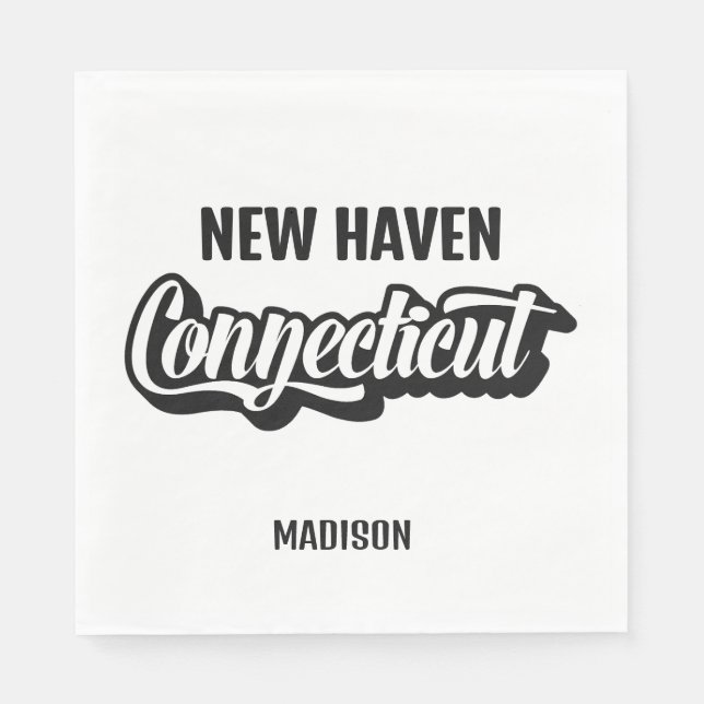 Guardanapo De Papel Custom Location & Name Connecticut (Frente)