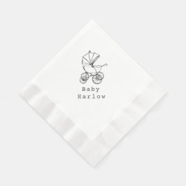 Guardanapo De Papel Custom Name Carriage Baby Shower