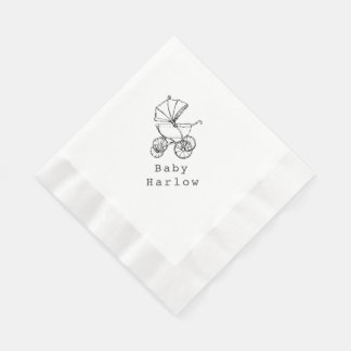 Guardanapo De Papel Custom Name Carriage Baby Shower