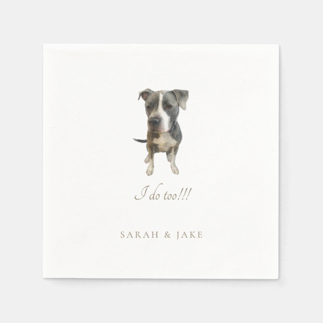 Guardanapo De Papel Custom Pet Custom Bruno Wedding Napkins (Frente)