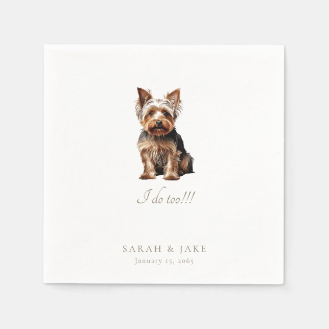 Guardanapo De Papel Custom Pet Wedding Yorkshire Terrier (Frente)