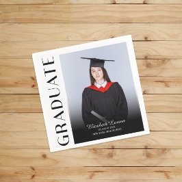 Guardanapo De Papel Custom Photo Modern Elegant Senior Graduation Part