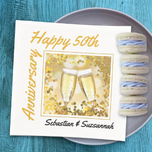 Guardanapo De Papel Custom Photo & Name 50th Wedding Anniversary Party
