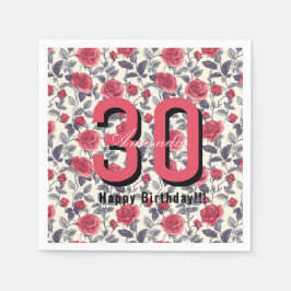 Guardanapo De Papel Custom Rose Themed First Birthday