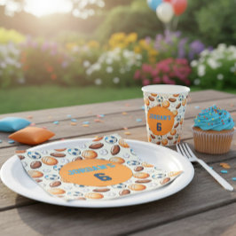 Guardanapo De Papel Custom Sports Balls Birthday Napkins with Name 