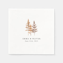 Guardanapo De Papel Custom Terracotta Pine Tree Mountain Wedding