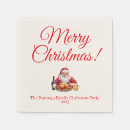 Guardanapo De Papel Customisable Jolly Santa Claus Christmas Party