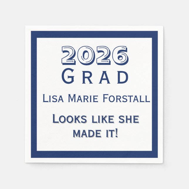 Guardanapo De Papel Customizable Graduation  (Frente)