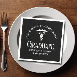 Guardanapo De Papel Customized Black Medical School Graduation Party