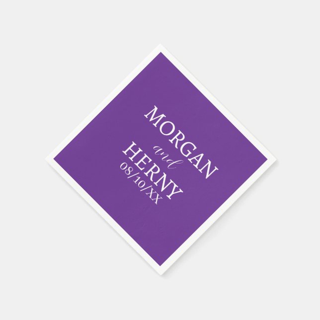 GUARDANAPO DE PAPEL CUSTOMIZED NAME STYLISH MODERN  WEDDING  (Canto)