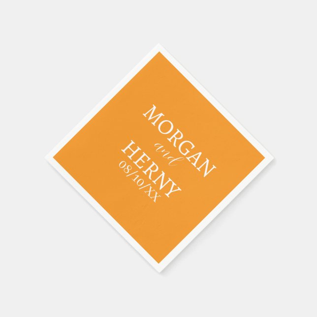 GUARDANAPO DE PAPEL CUSTOMIZED NAME STYLISH MODERN  WEDDING  (Canto)