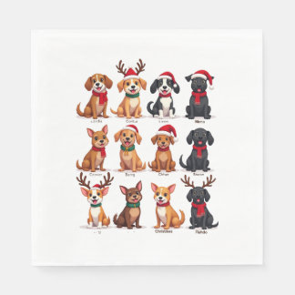 Guardanapo De Papel Cute 12 Dogs Xmas Funny Dog Lovers Christmas Dog M