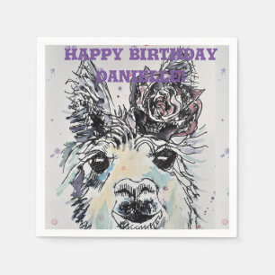 Guardanapo De Papel Cute Alpacca Llama Animal Decor Servikins Nápoles