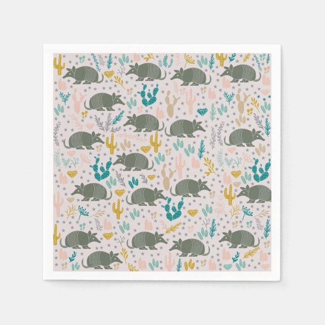 Guardanapo De Papel Cute Armadillo Paper Napkins (Frente)