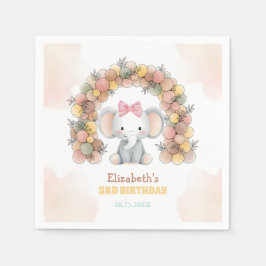 Guardanapo De Papel Cute Baby Elephant Balloon Arch Birthday 