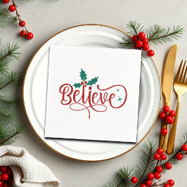 Guardanapo De Papel Cute 'Believe' Christmas