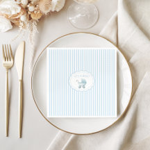 Cute Blue Stroller Doodle Baby Boy Shower