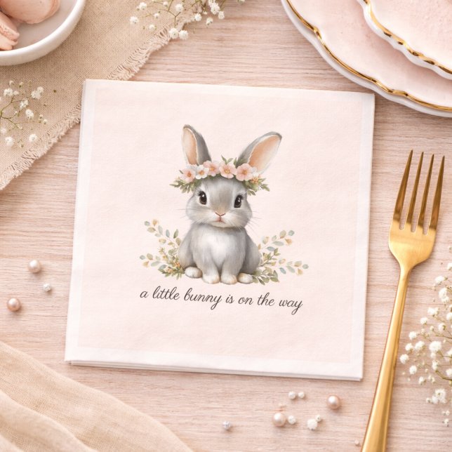 Guardanapo De Papel Cute Bunny Theme Gender Neutral Baby Shower (Criador carregado)