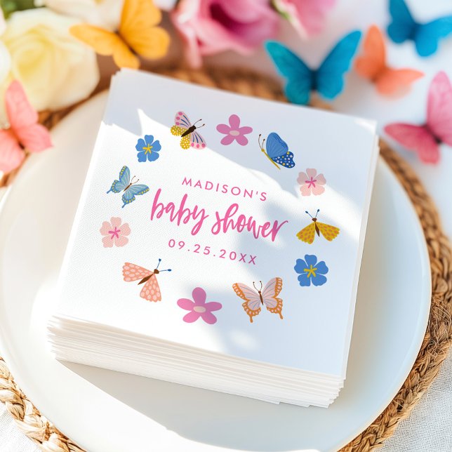 Guardanapo De Papel Cute Butterflies Baby Shower (Criador carregado)