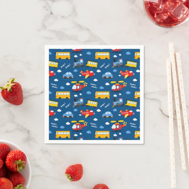 Guardanapo De Papel Cute Cartoon Vehicles Pattern  (Insitu)