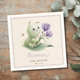 Guardanapo De Papel Cute Caterpillar Personalized Name Baby Shower