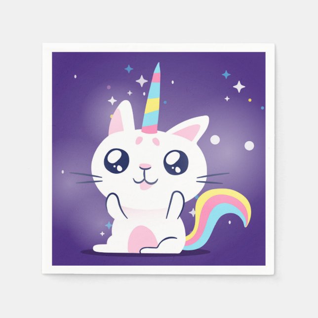 Guardanapo De Papel Cute Caticorn (Frente)